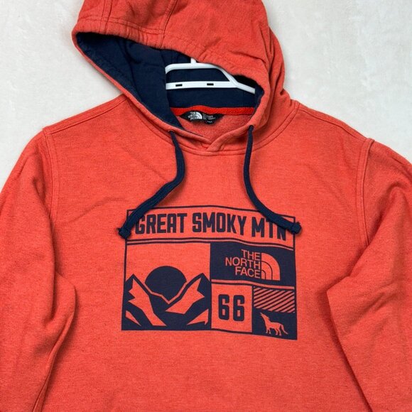 The North Face Hoodie Great Smoky Mtn 66 Long Sleeve Red Pullover Men's Size S - Picture 3 of 16